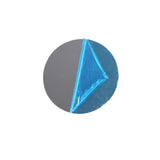 a round blue diamond with a white background