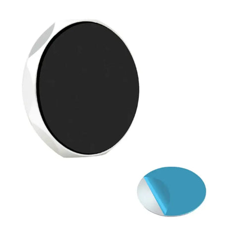 a black and blue circle with a white circle