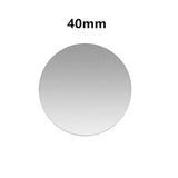 a round mirror with a white background