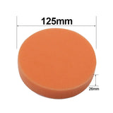 a round orange sponge with a white background