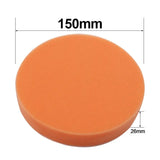 a round orange sponge with a white background