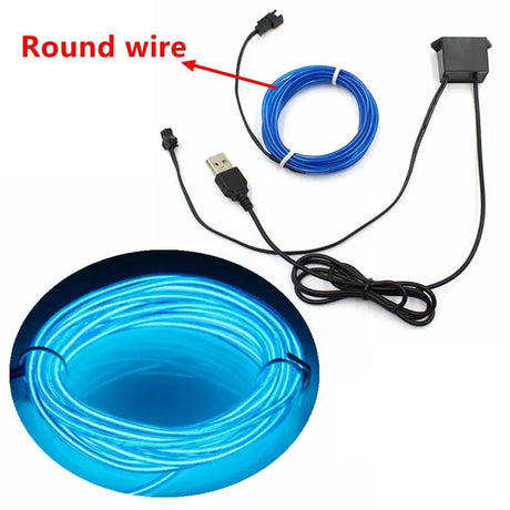 a blue light with a cable connected to it