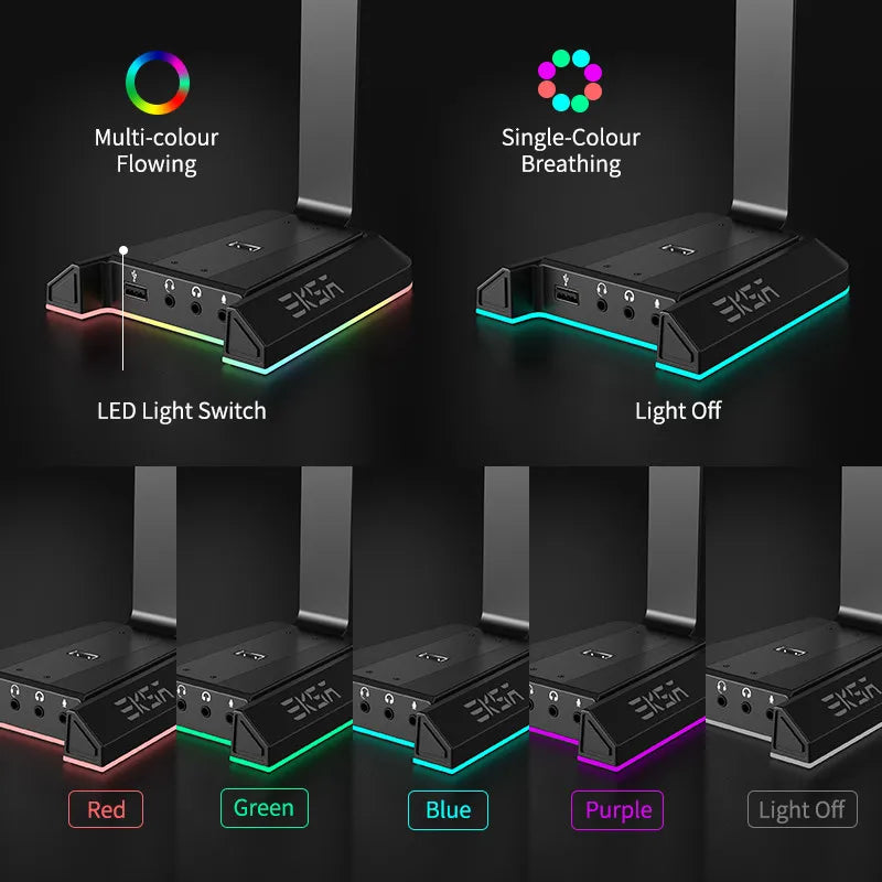 Gaming router or network switch with customizable RGB lighting options.
