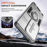 Luxury Armor Case with Magnetic Ring Holder Stand For VIVO Y35 V30 V29 S17 Anti Drop Sliding Lens Protective Car Cover