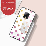 a phone case with a colorful polka dot pattern