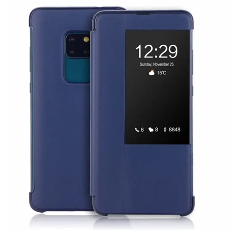 the back of a blue samsung s10 phone