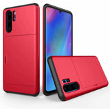 the red samsung s10 case is shown with the back and side view