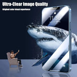 a shark is in the water next to a phone