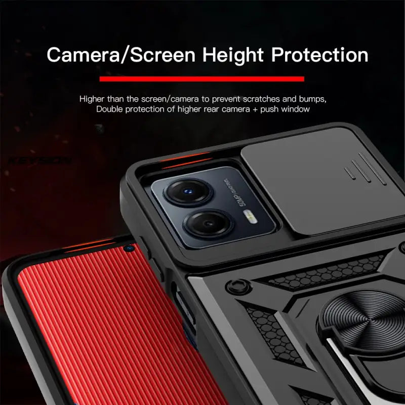 the case is made from carbon and has a built in camera lens