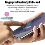 a hand holding a phone with fingerprint on it