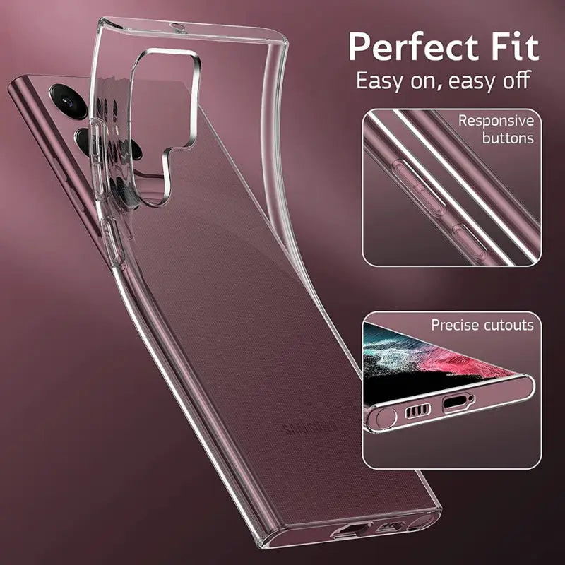 the back of a clear case with a phone in it