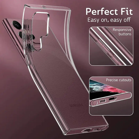 the back of a clear case with a phone in it