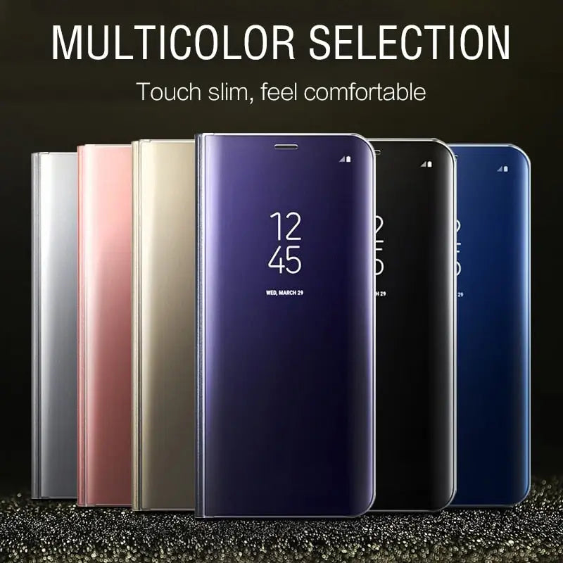 a close up of a group of different colored samsung phones