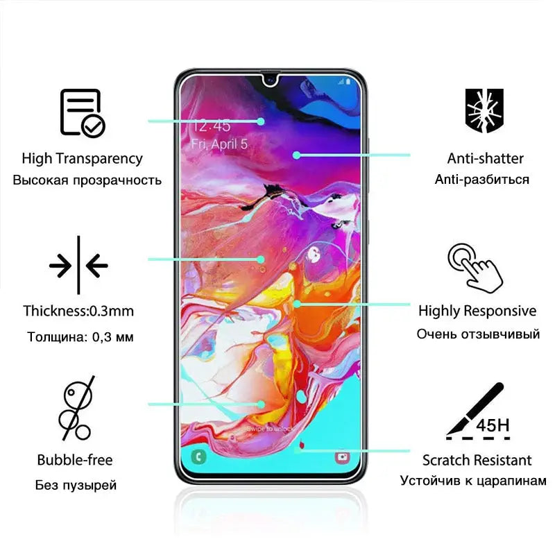 the samsung galaxy s10 is shown with the features of the screen protector