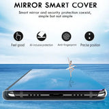 the samsung mirror cover is shown with a woman in the ocean