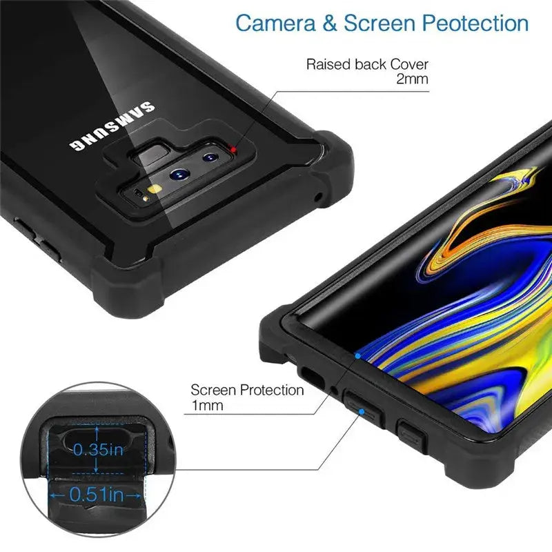 samsung note 9 case with card slot and screen protector