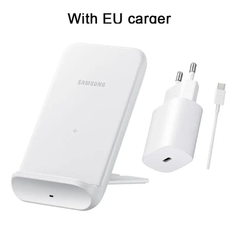 a white samsung charger with a usb cable