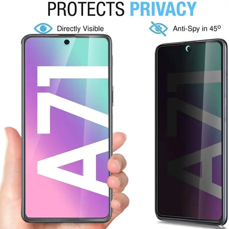 a hand holding a phone with the text protect privacy