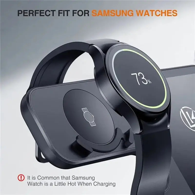 the samsung wireless charger is shown with the samsung watch