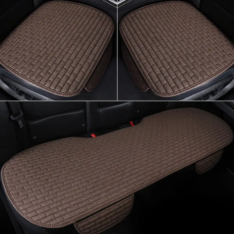 a close up of two pictures of a car seat cushion