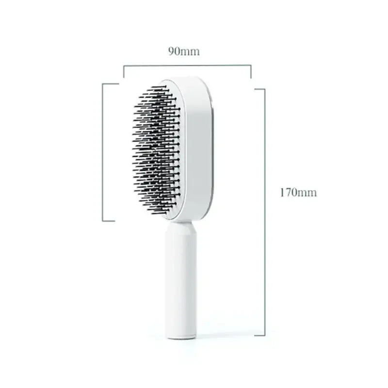 the hair brush is shown with the measurements