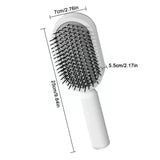 the hair brush is shown with the measurements