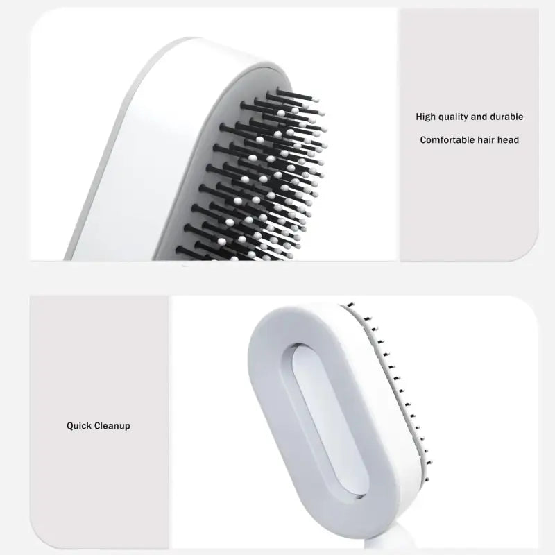 the hair brush is shown with the comb attachment