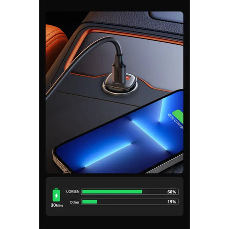 the car dashboard with the app on it