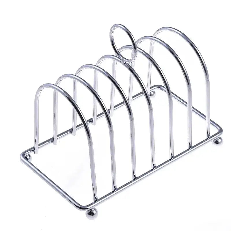 a set of four chrome steel bike racks