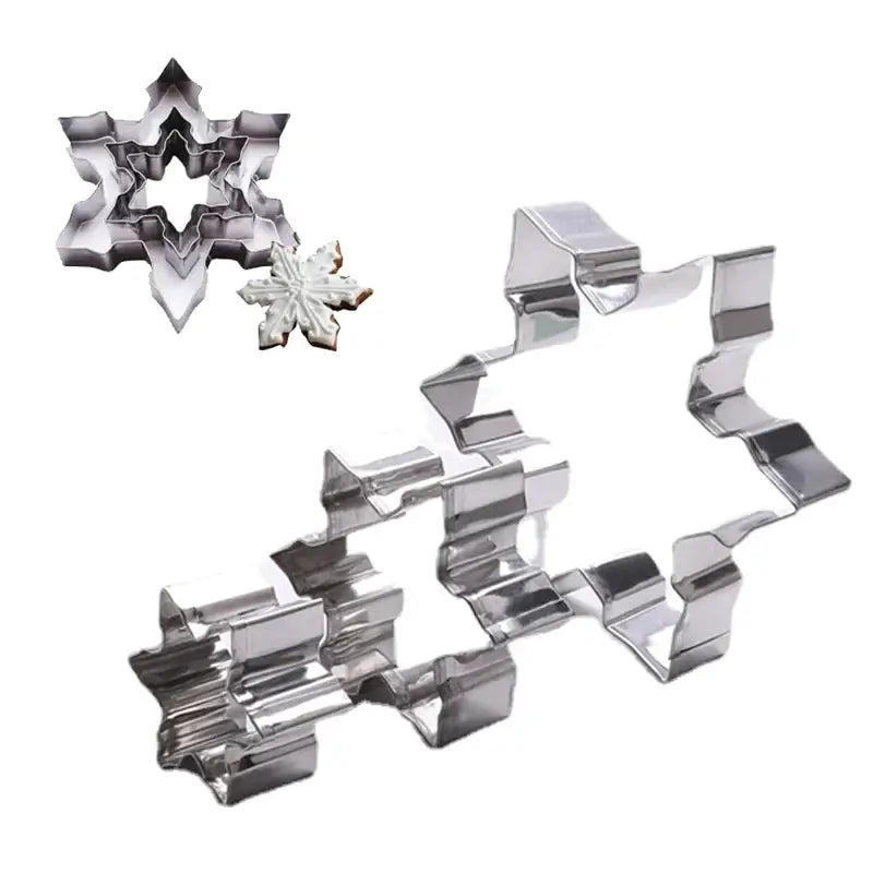 a set of four pieces of metal