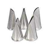 a set of four silver metal cones