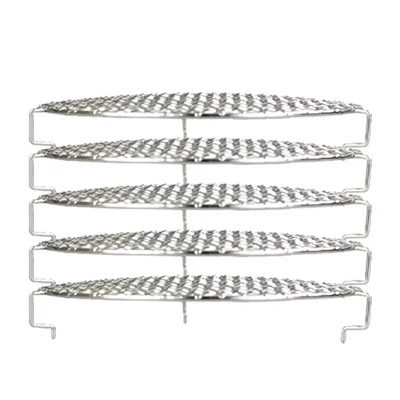 a set of four stainless wire baskets