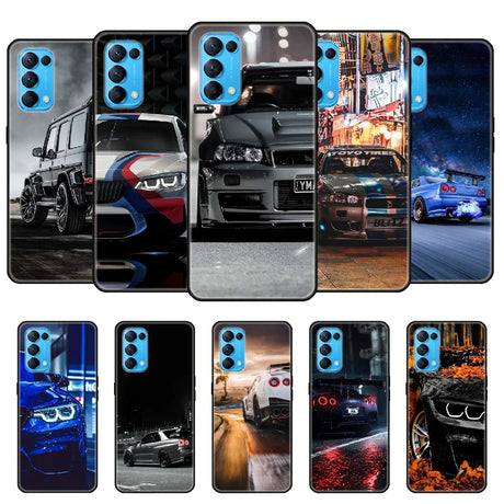 a set of six different bmw phone cases with a picture of a car