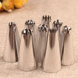 a set of six stainless steel cake cutters