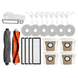 a set of white and orange kitchen accessories