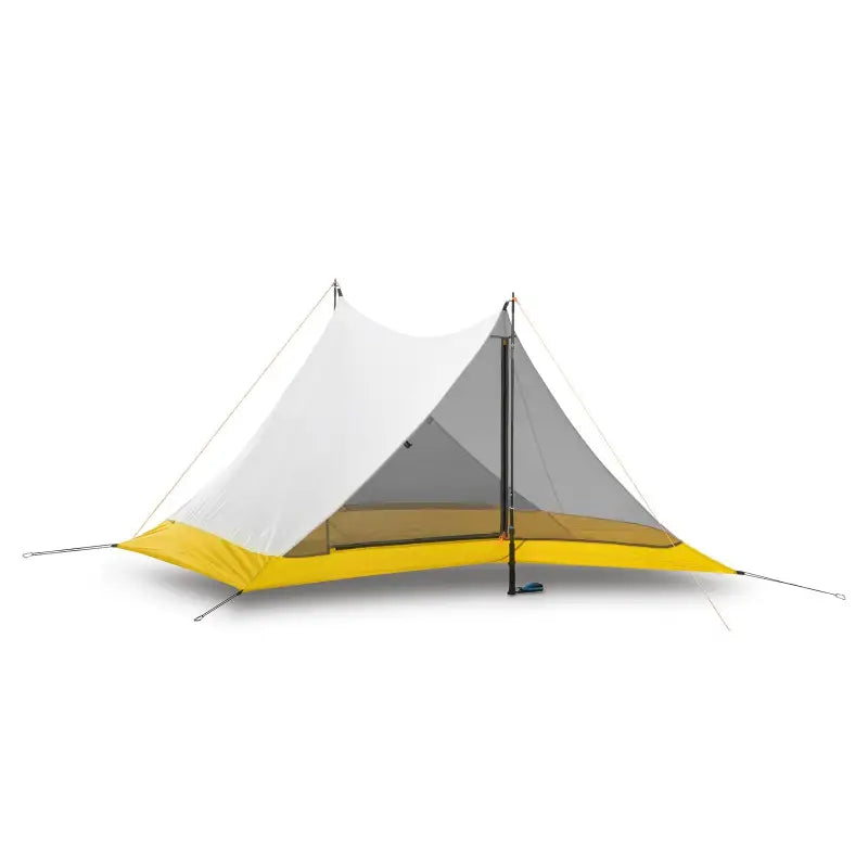 the north face tent with the front door open