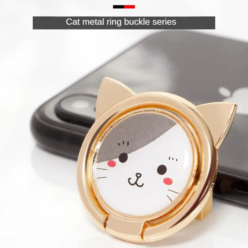 a cat shaped phone holder with a cat face