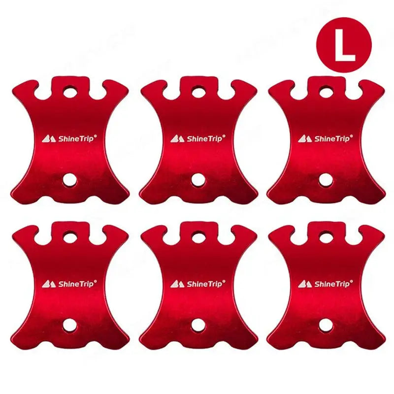 a set of six red plastic bottle openers