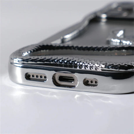 Shiny chrome phone case.