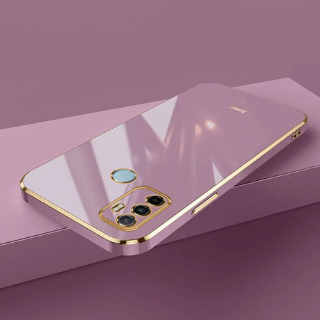 Shiny purple and gold phone case.