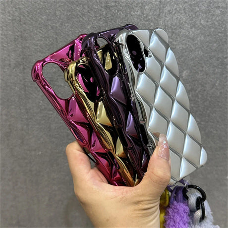 Shiny, quilted phone cases.