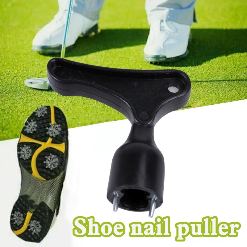 a close up of a shoe nail puller with a golf ball