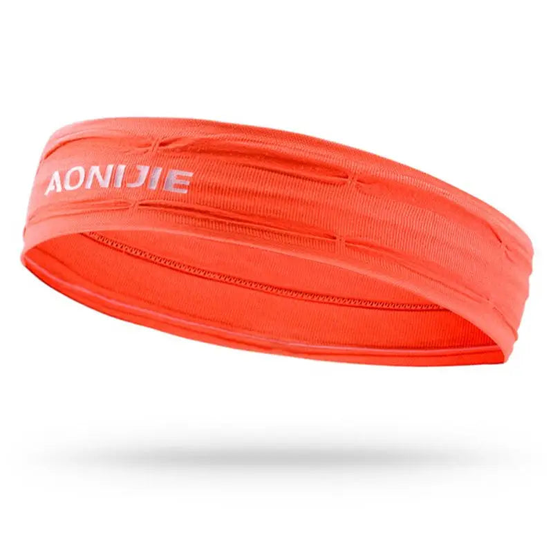 a red headband with the word on it