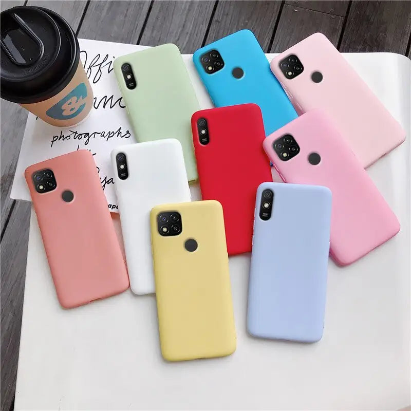 a group of iphone cases on a table
