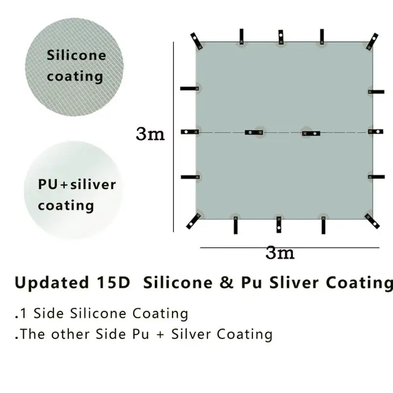 a diagram of the side profile and silver coating