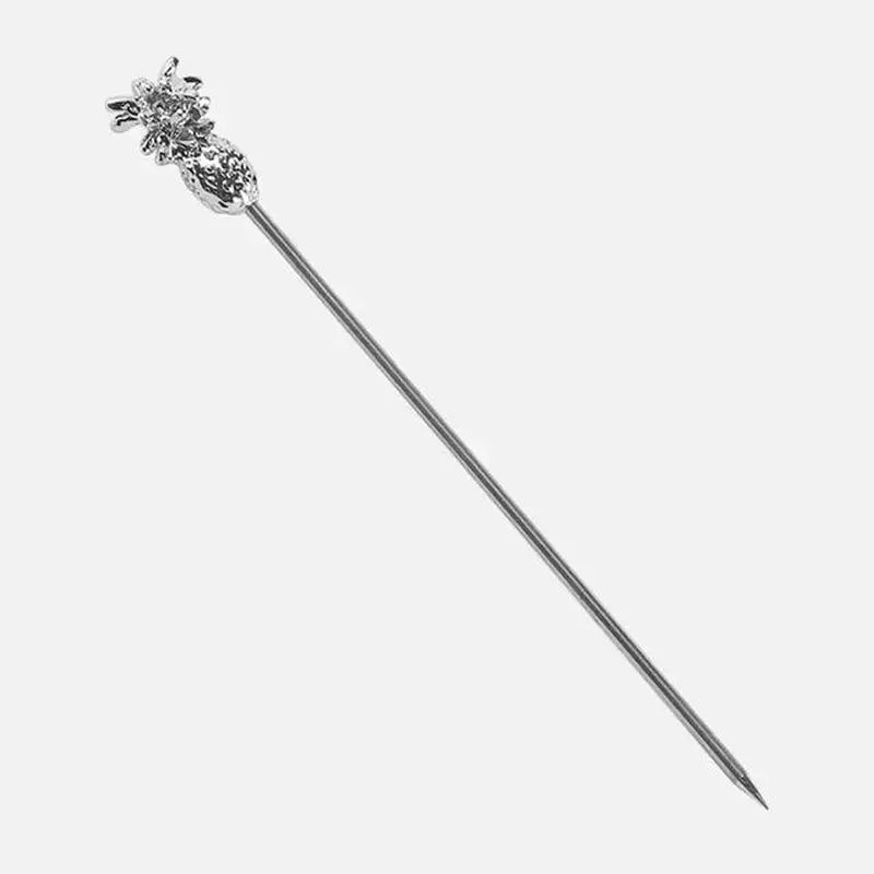 a silver and black metal dagger with a flower design