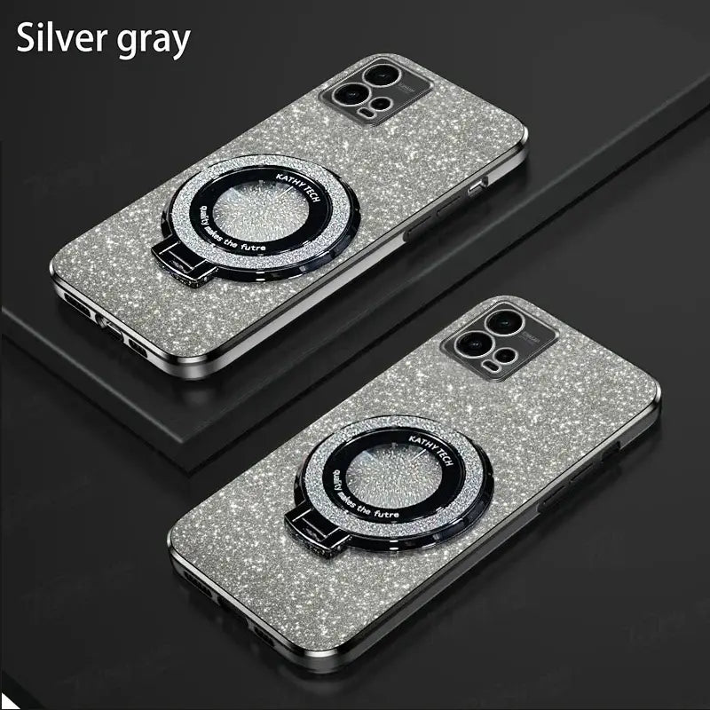silver glitter phone case for iphone