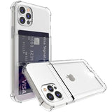 the back of a clear iphone case with a credit card slot