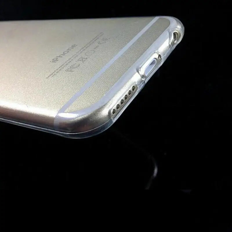 the back of a silver iphone