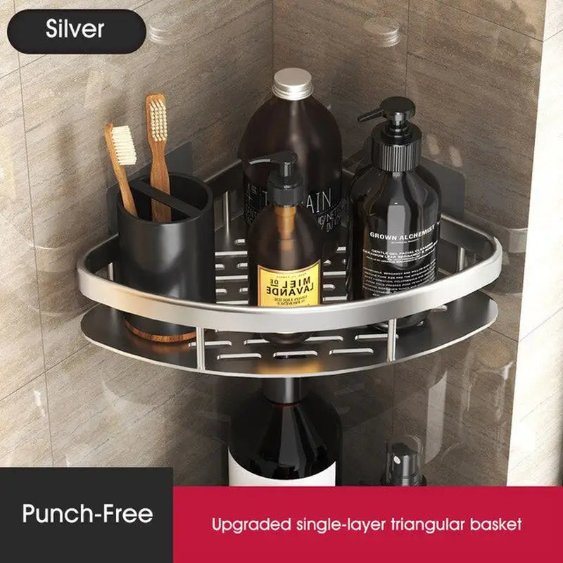 a bathroom shelf with a bottle and toothbrush